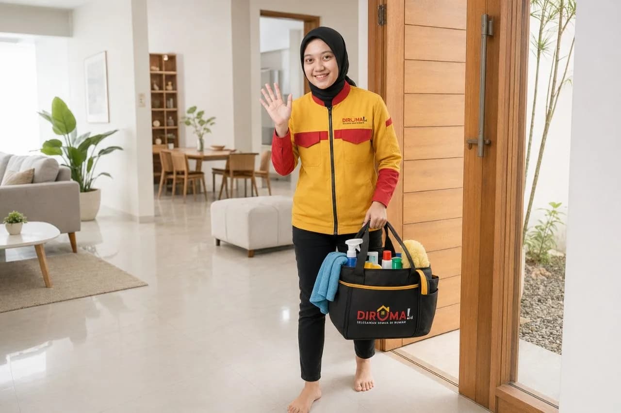 Petugas DIRUMA datang membawa perlengkapan dan menyapa pelanggan