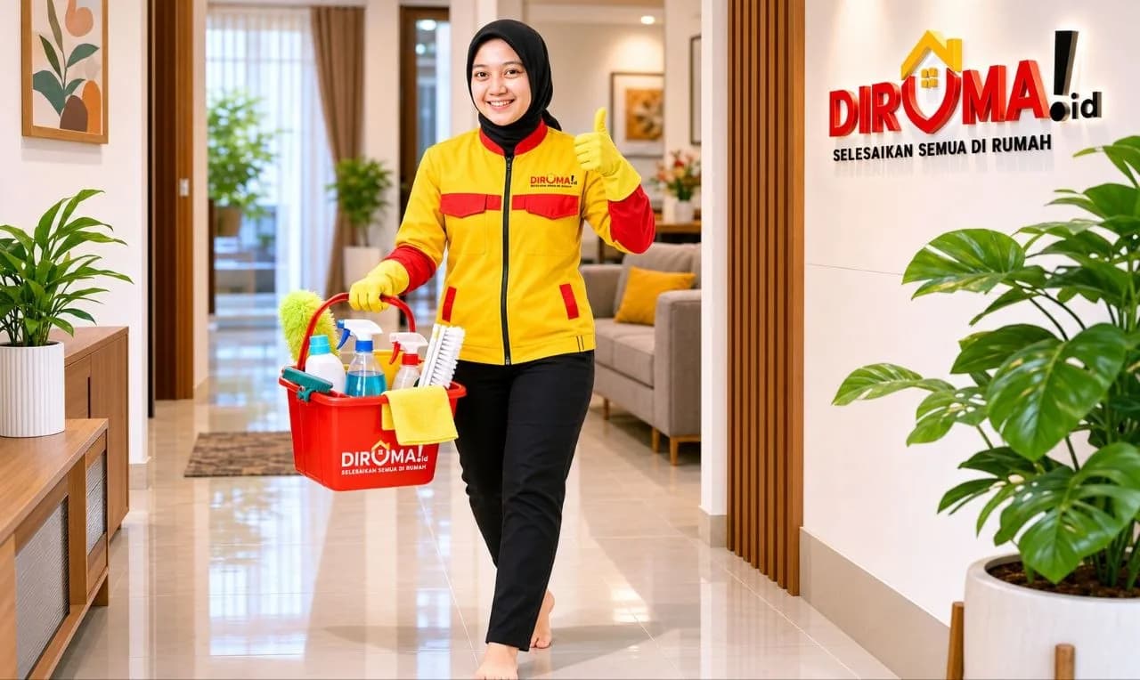 Mitra DIRUMA berseragam datang membawa perlengkapan kebersihan